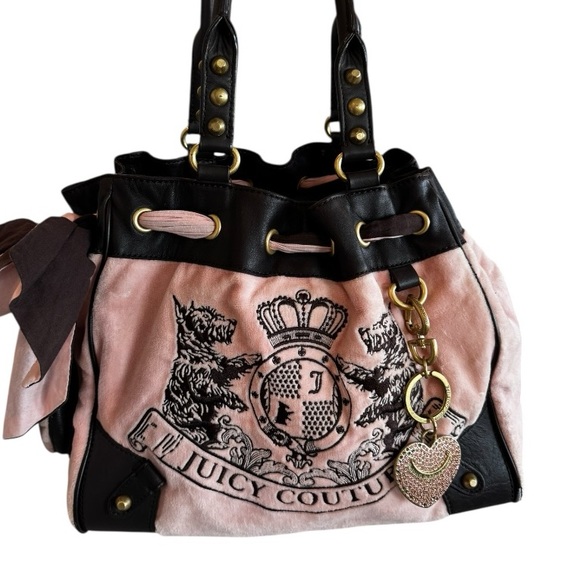 SOLD ❤️ Y2K Vintage Juicy Couture Pink Daydreamer Tote+Bag Charm - Picture 7 of 17